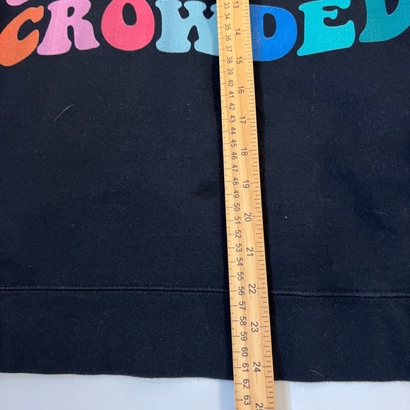 Make Heaven Crowded Women's Long Sleeve Graphics Hoodie Black Blue Size Large - Picture 6 of 9